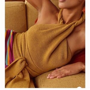 Free People Mustard Halter Top size small